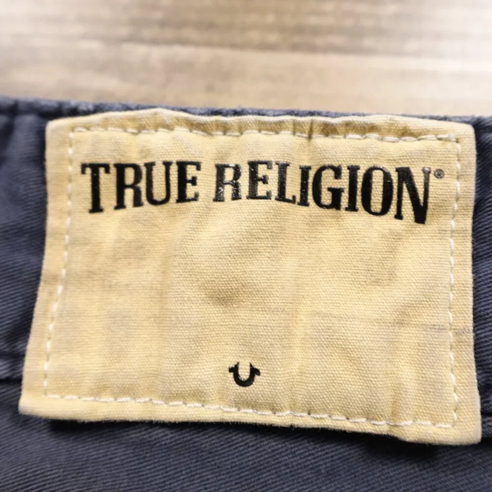 True Religion Ricky Short Men’s‎ 29 Washed Navy Cutoff Denim Jean Shorts
